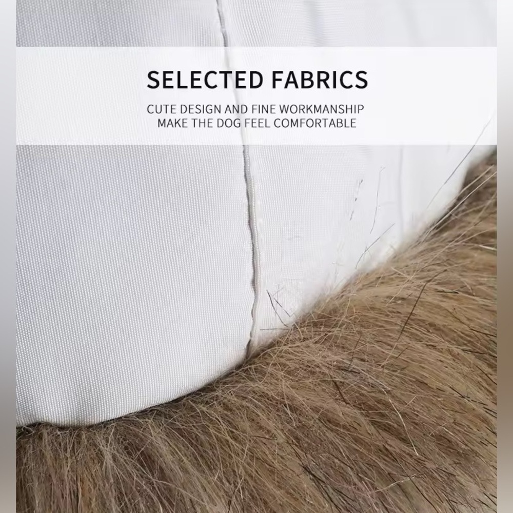 Pet Winter Parka - Faux Fur Hood & Pockets - Blue - Size Large (30cm) - Picture 14 of 15